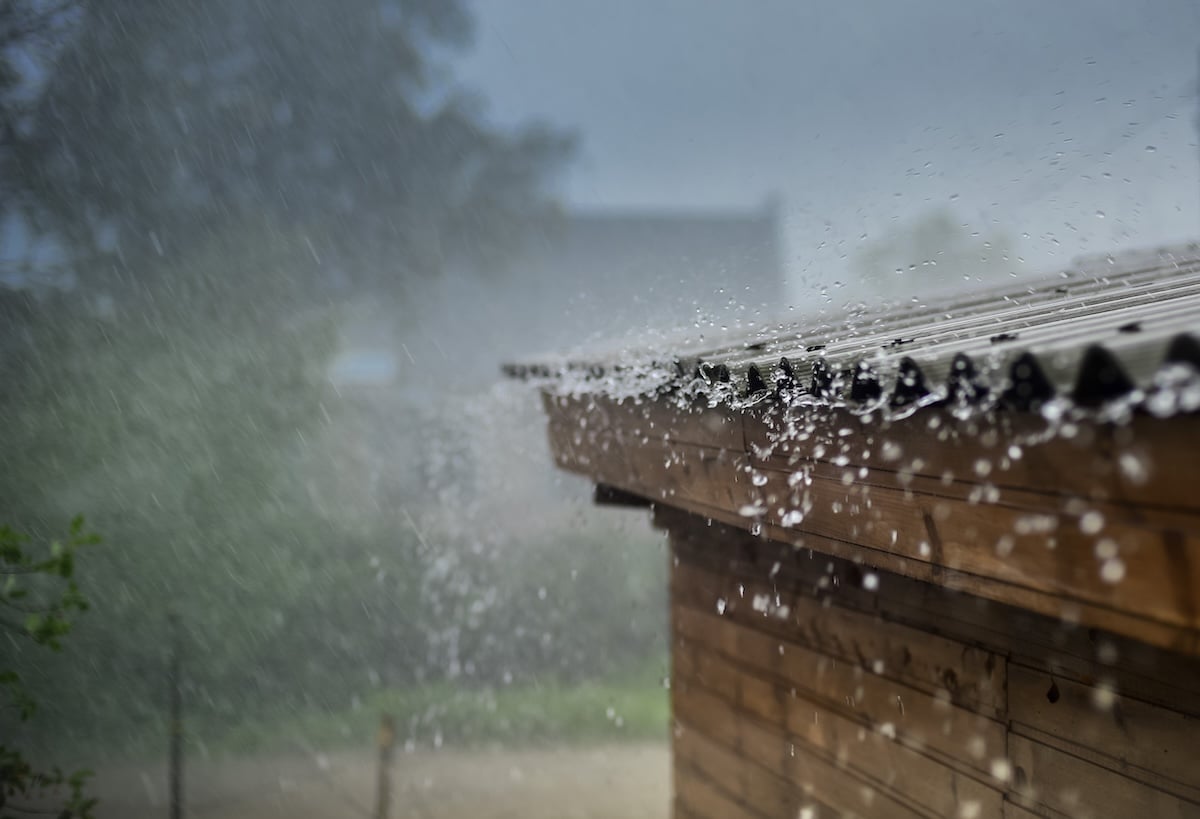 rain storm on roof line