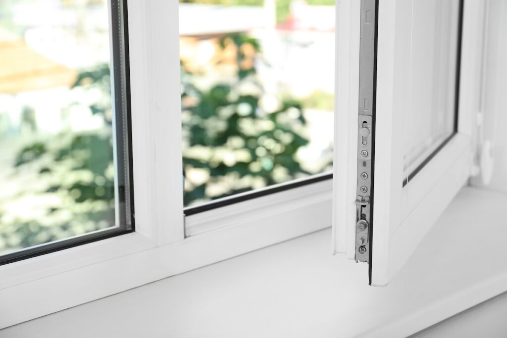 Modern window indoors, closeup view. Home interior
