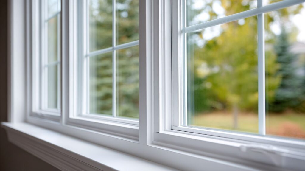 white window with greenery outside